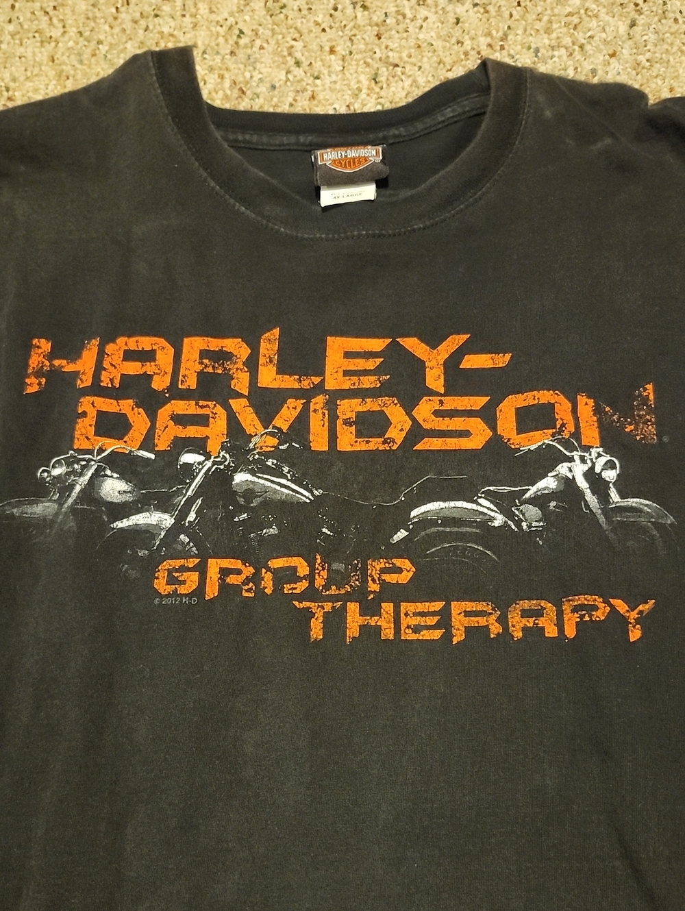 0Harley-Davidson Black T-Shirt Motorcycle GROUP THERAPY - 4X - MO